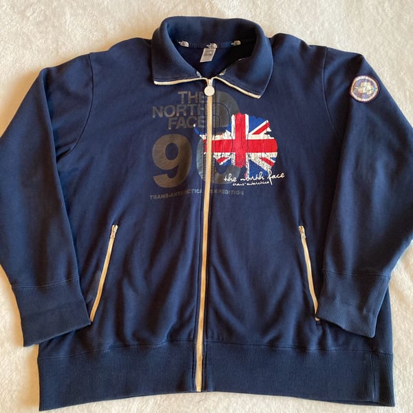 The North Face Trans-Antarctica Expedition Full Zip Sweatshirt Size 3XL Blue