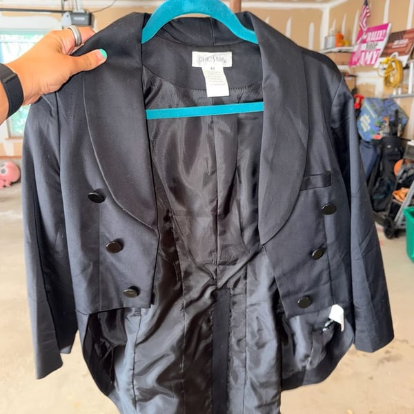 Chic Star Double Breasted Tailcoat Size 42 Black Tuxedo Jacket