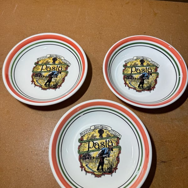 Himark San Remo Pasta Bowls Set of 3 Buona Italia Decor