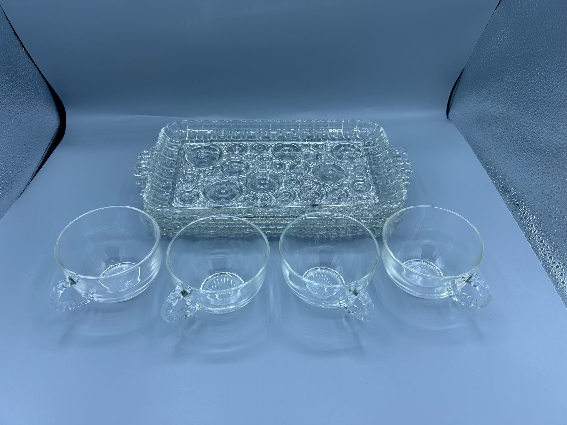 Anchor Hocking 1950s Colonial Lady Boopie Snack Tray Set 2