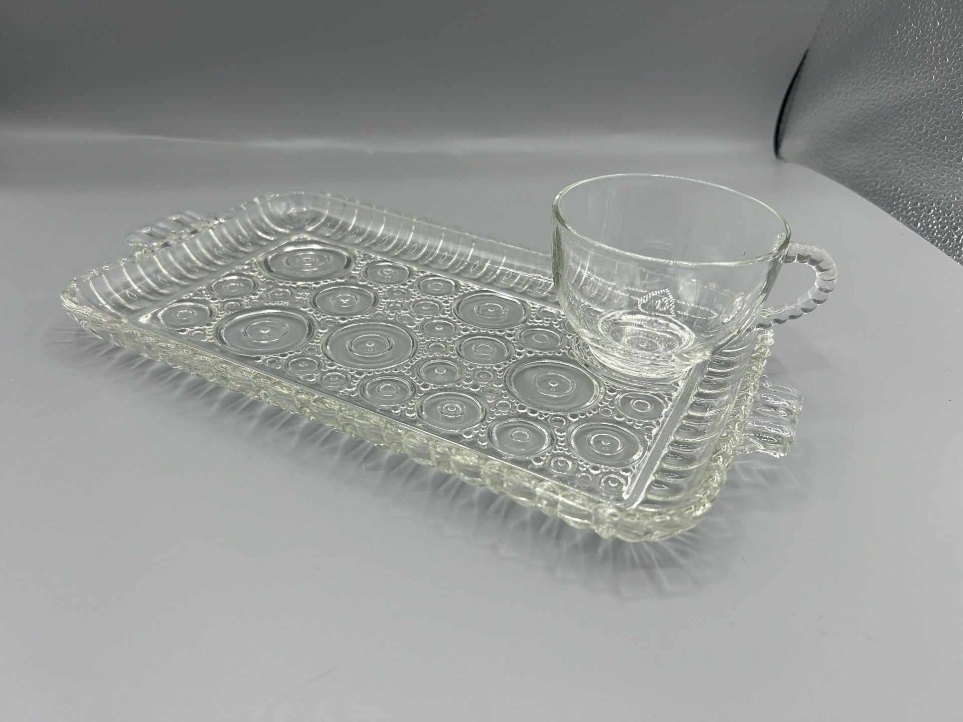 Anchor Hocking 1950s Colonial Lady Boopie Snack Tray Set 3