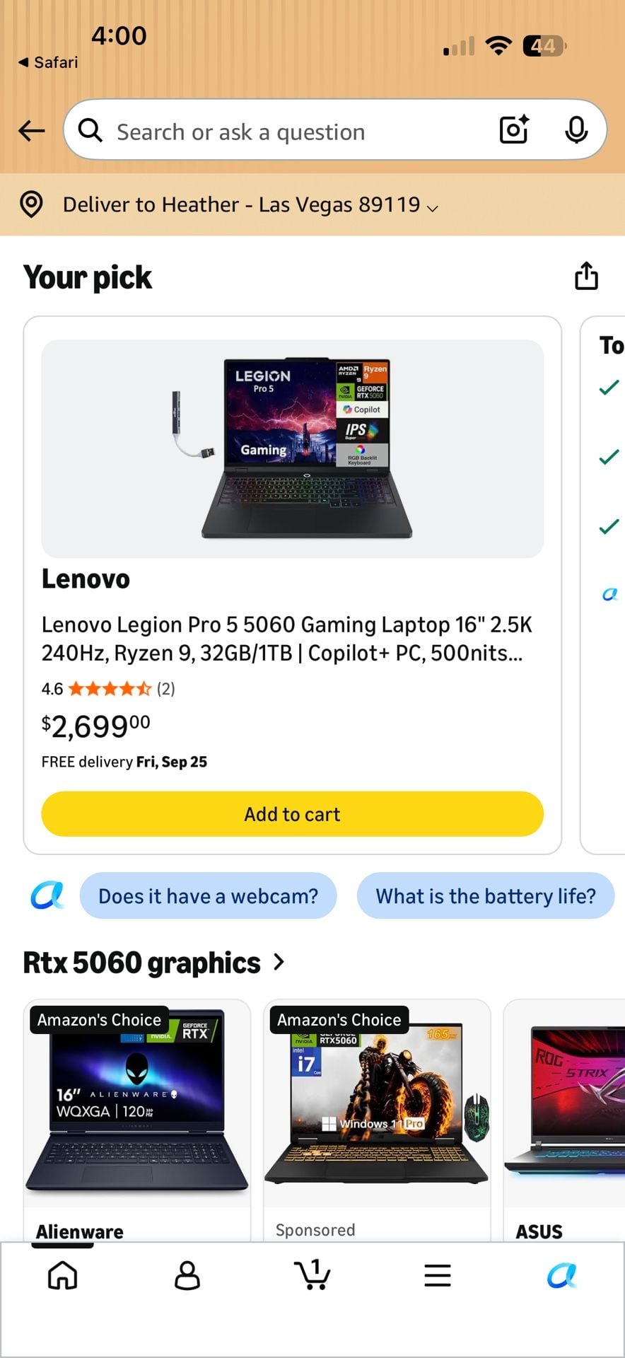 Lenovo Upgraded Legion Pro 5 16" 2.5K Gaming Laptop 1