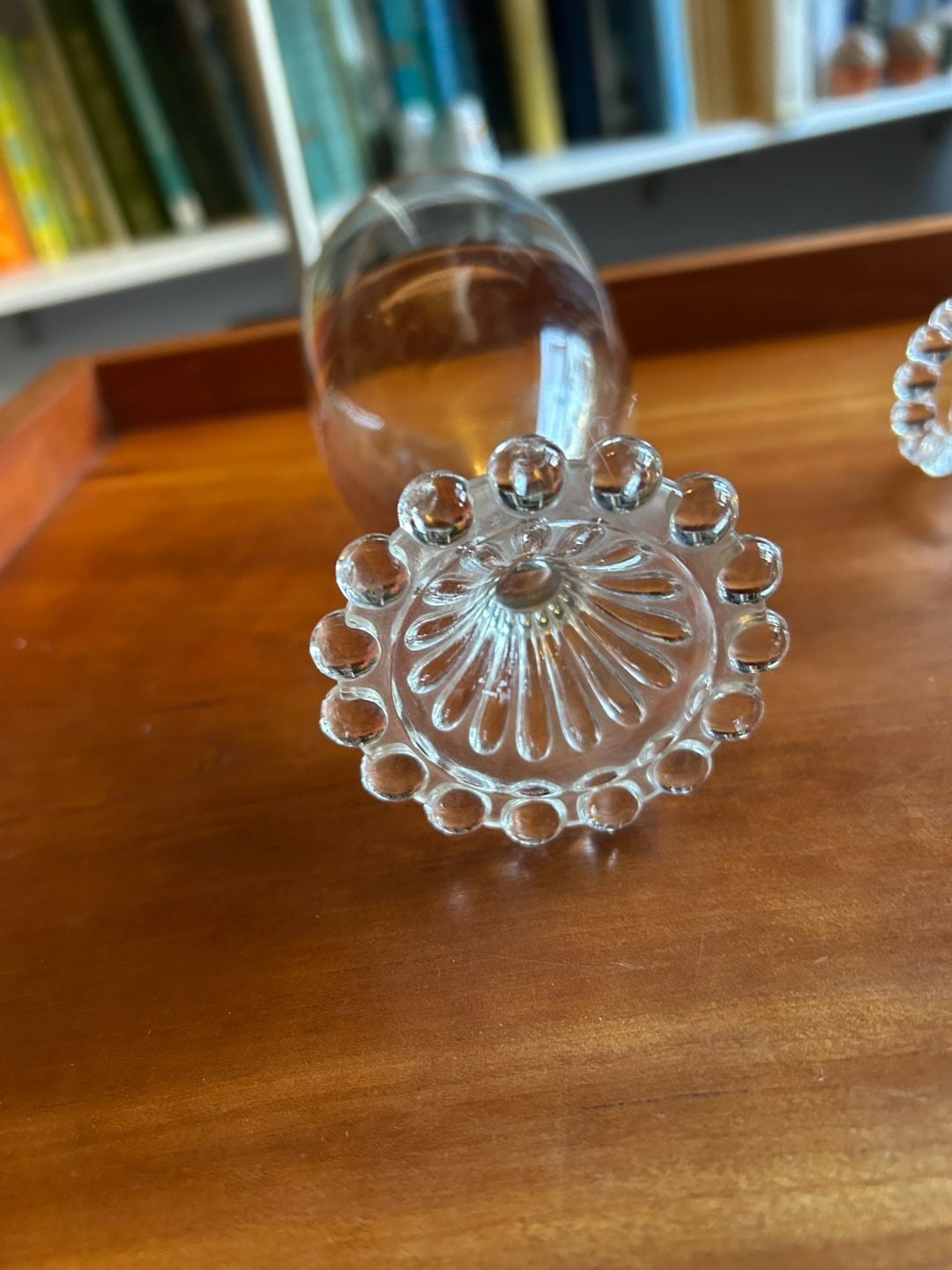 Hazel Atlas Ball and Rib Glass Sip N Smoke Snack Set . 15 pieces 6