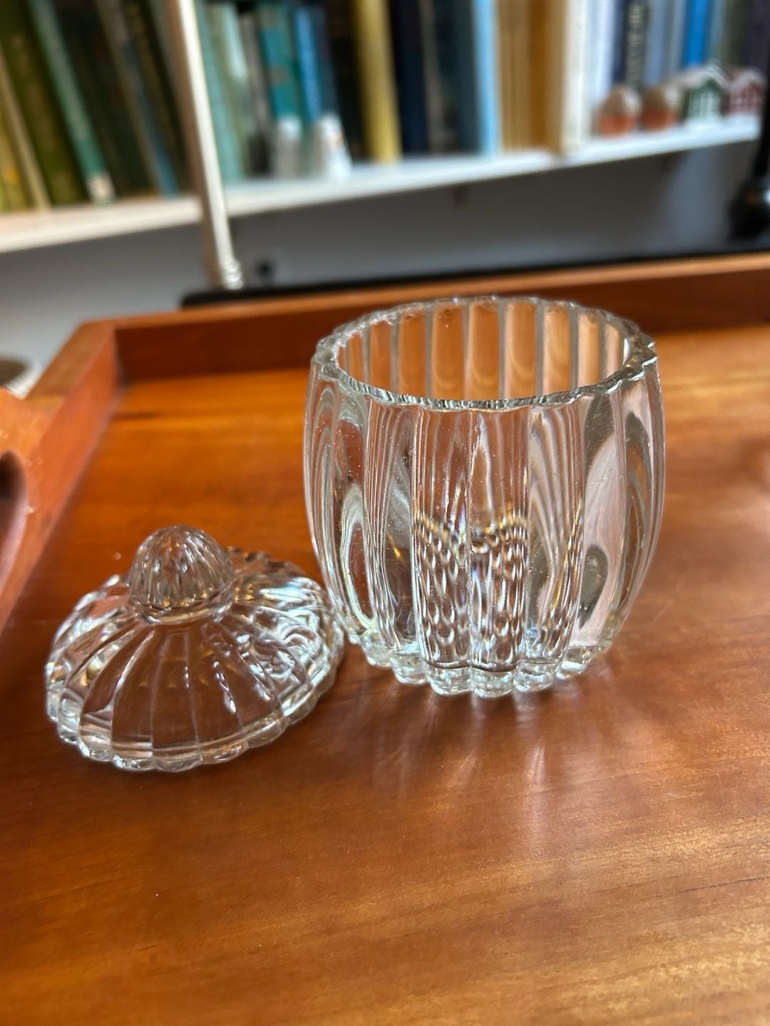 Hazel Atlas Ball and Rib Glass Sip N Smoke Snack Set . 15 pieces 7