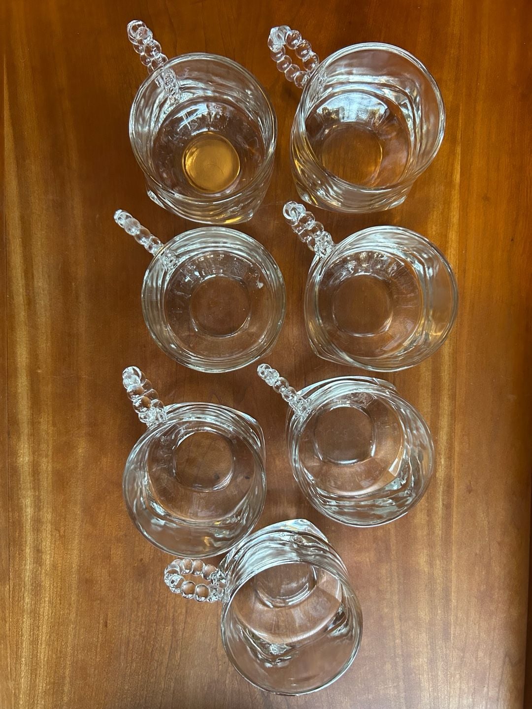 Hazel Atlas Ball and Rib Glass Sip N Smoke Snack Set . 15 pieces 12