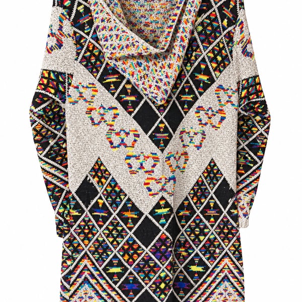 Anthropologie Northern Angel Cardigan Southwest Duster Hood Knit Sz L