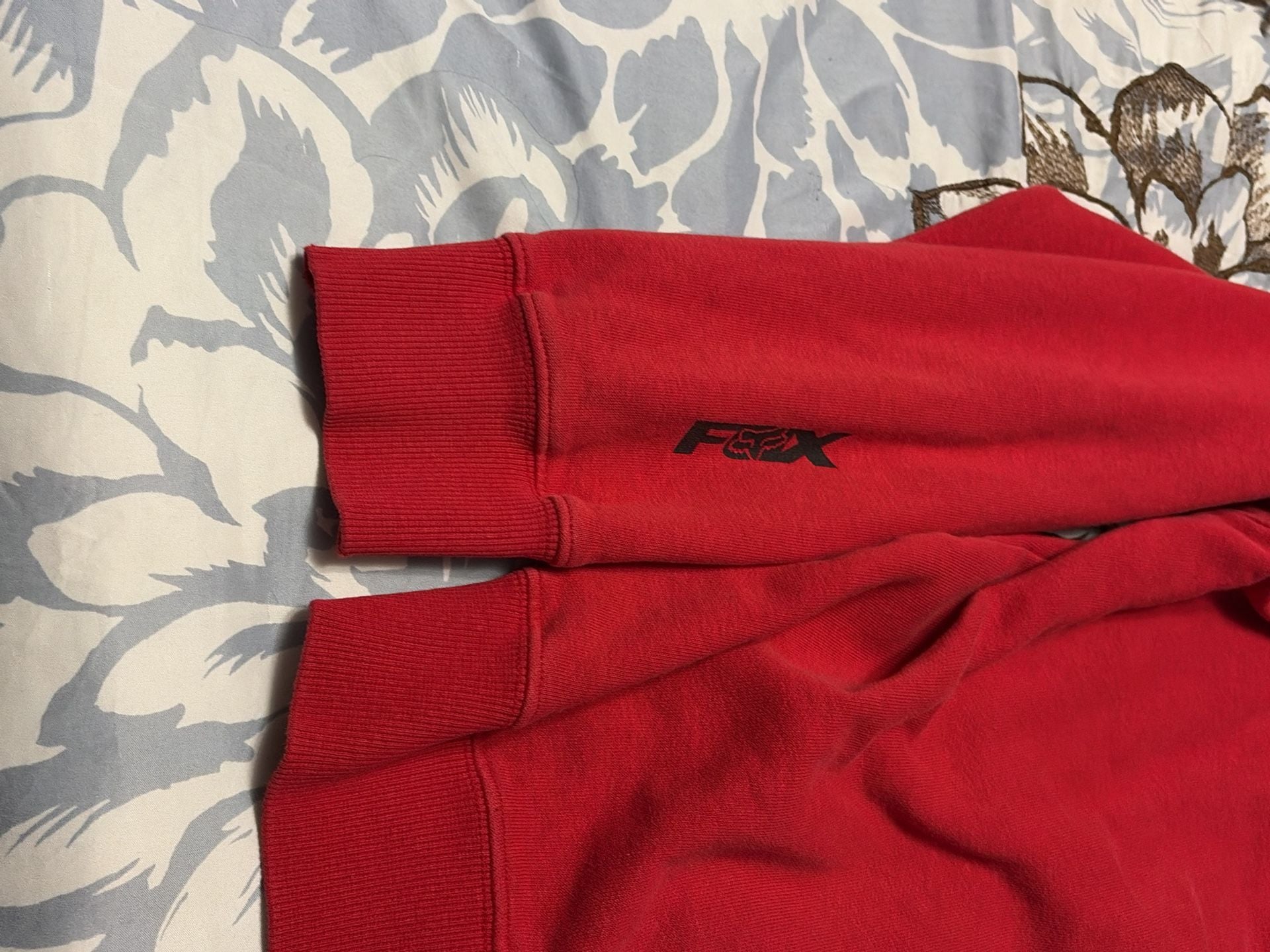 Fox Riders Co. Hoodie Size L Red Pullover 4