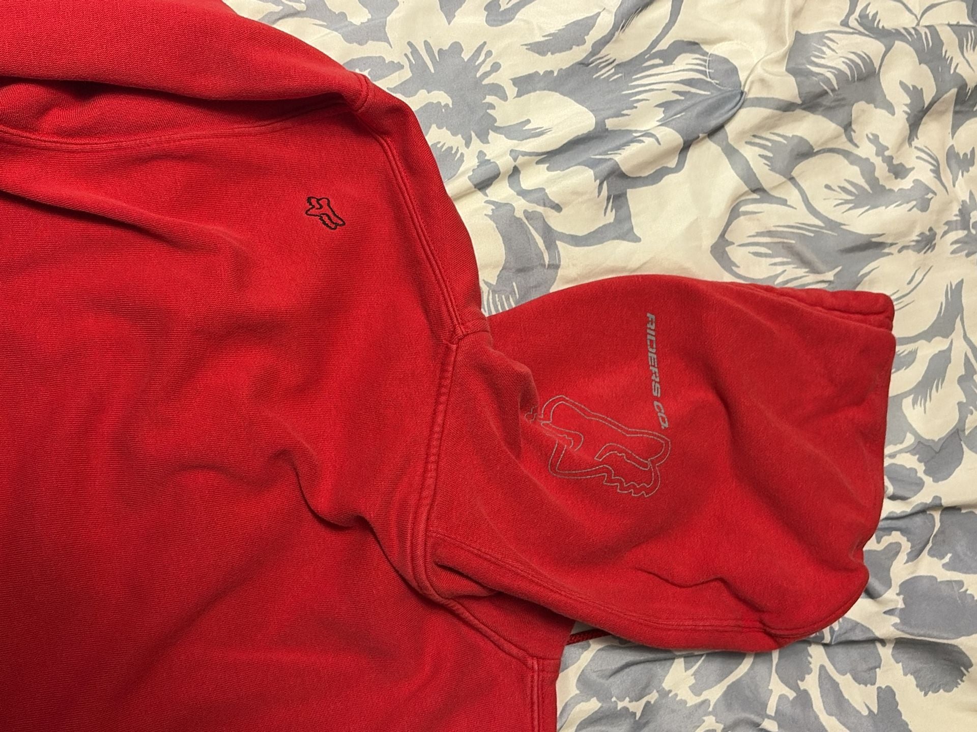 Fox Riders Co. Hoodie Size L Red Pullover 5