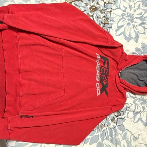 Fox Riders Co. Hoodie Size L Red Pullover