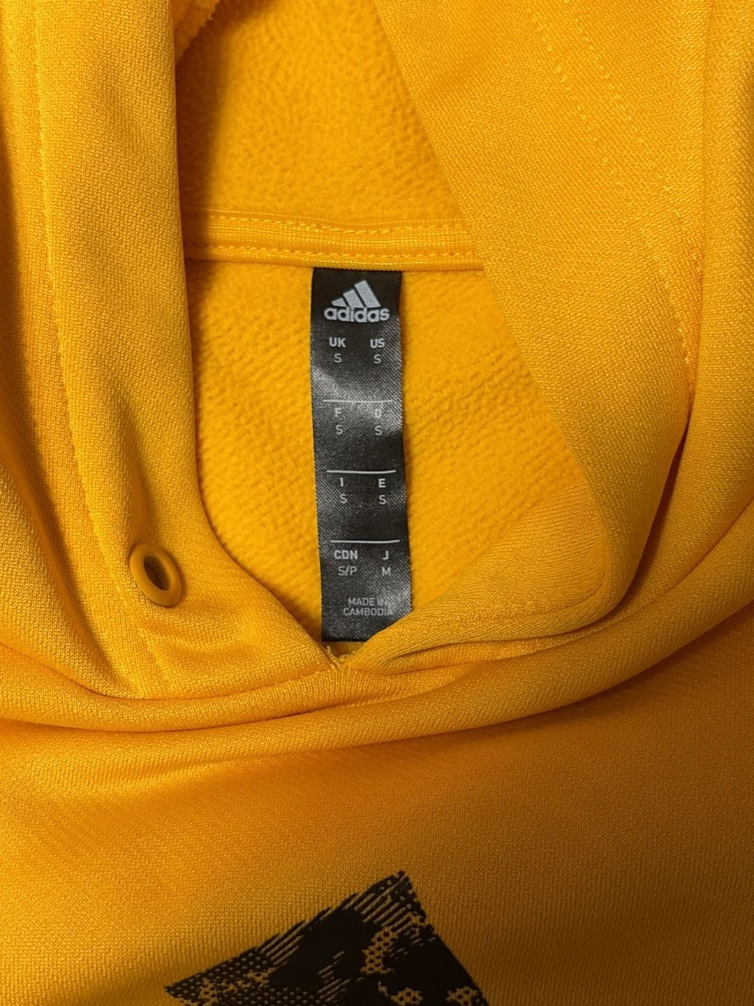 adidas Badge of Sport Pullover Hoodie Size S Yellow Camo Logo 3