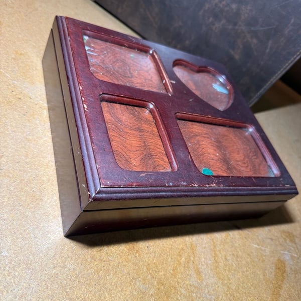 Bombay Company Wood Photo Storage Hinged Display Box