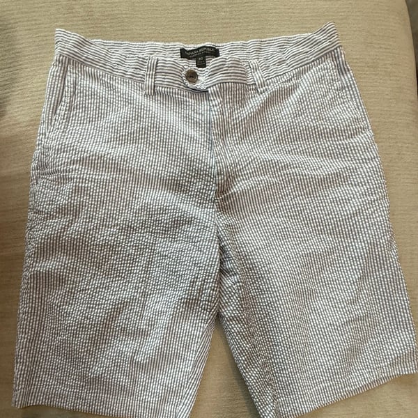 Banana Republic Emerson Short Size 30 Blue White Striped Seersucker