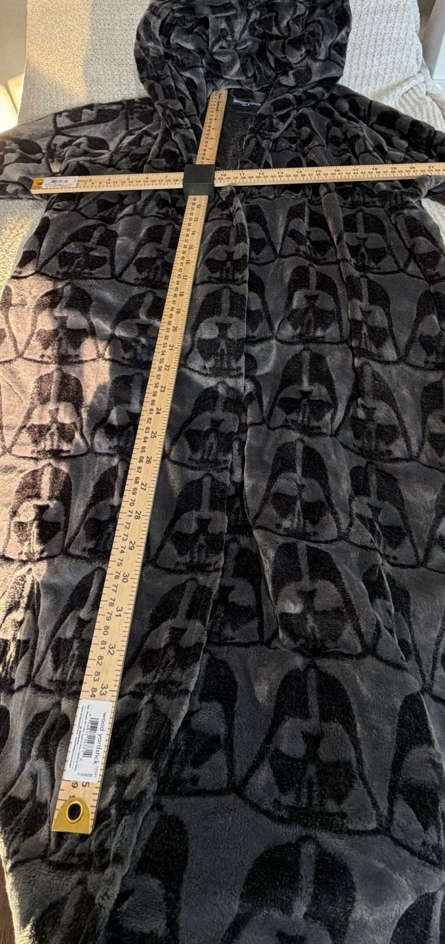 Vera Bradley Star Wars Darth Vader Robe Size L/XL Gray Hooded Fleece 5