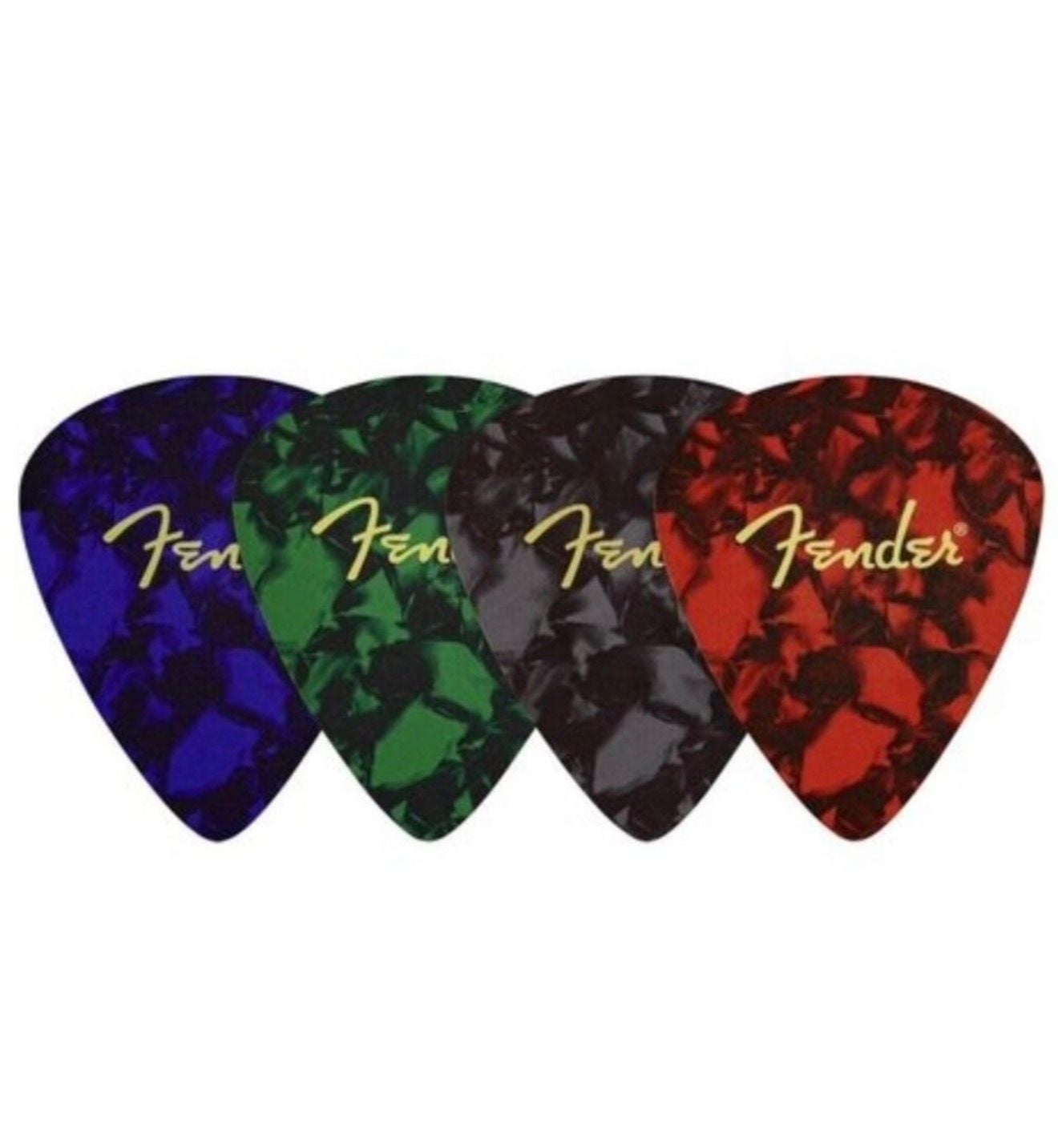 Fender Guitar Pick Shape Logo Coasters Multi-Color 4-Pack 1