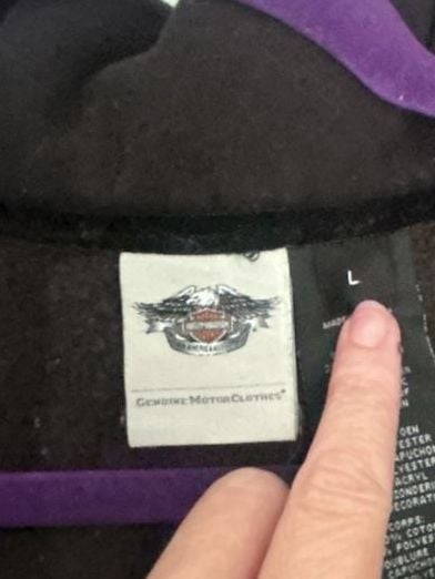 Harley-Davidson Pea Coat Size L Black Cotton Blend Hooded Jacket 6