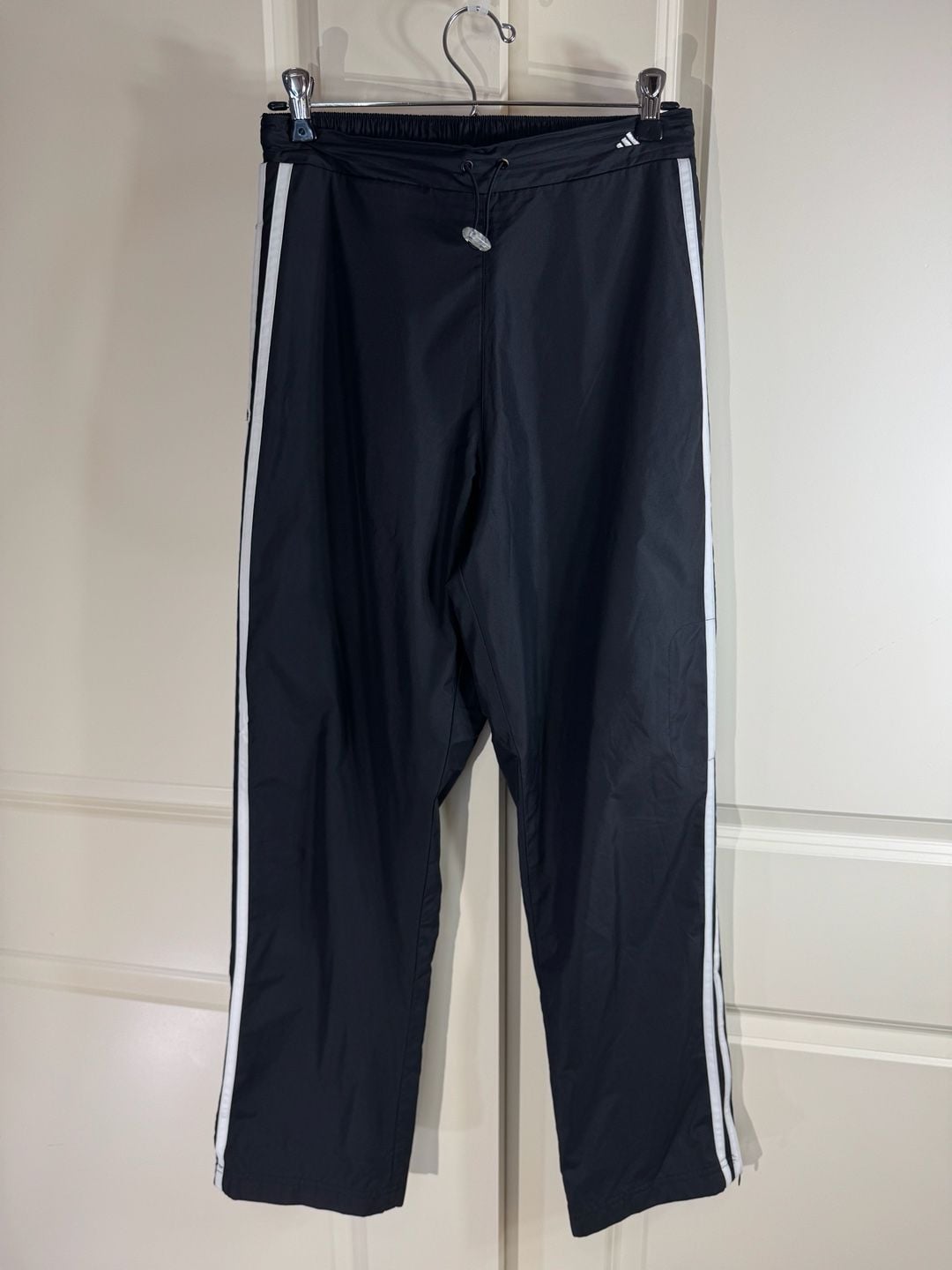 Adidas Vintage Track Pant Black Nylon 3-Stripes Small 2