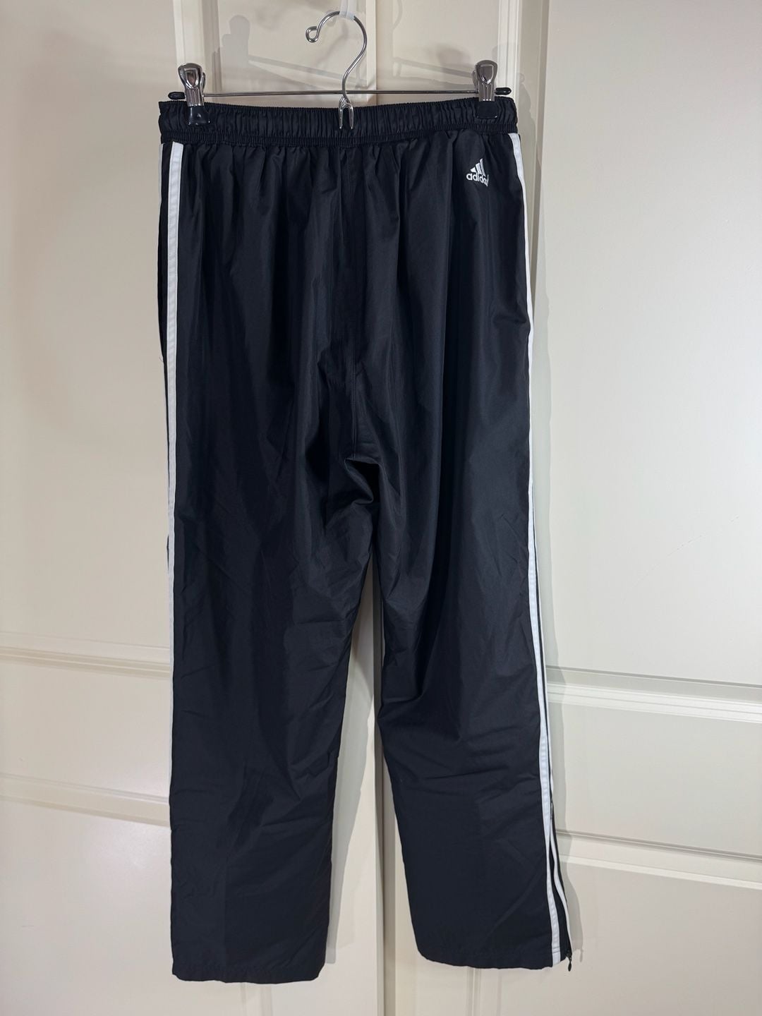 Adidas Vintage Track Pant Black Nylon 3-Stripes Small 3