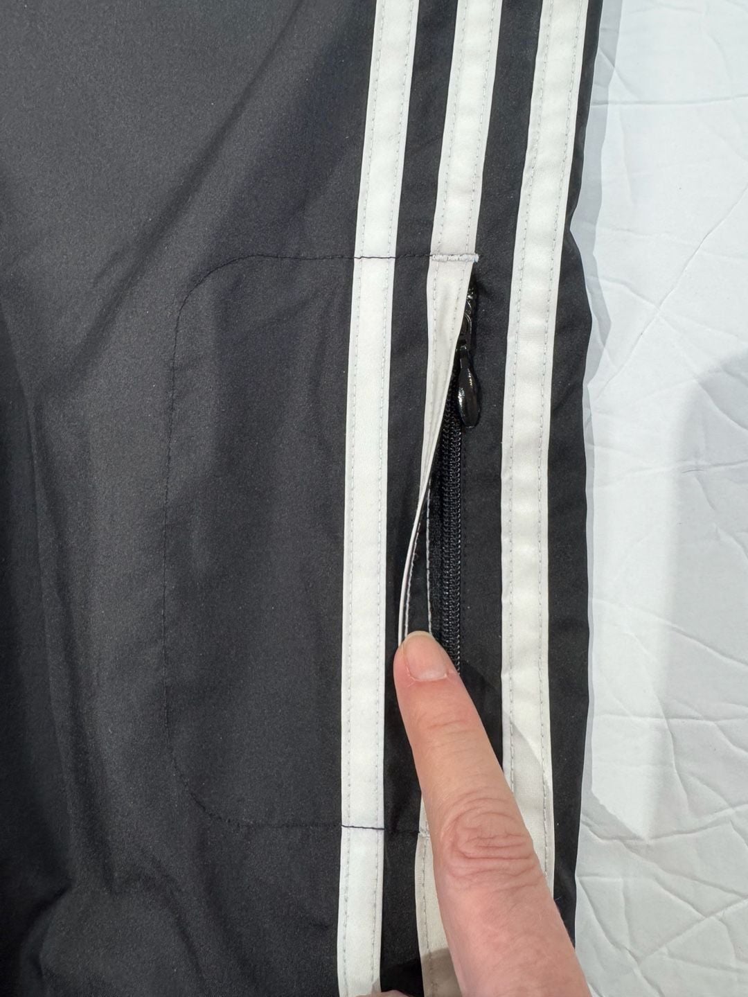Adidas Vintage Track Pant Black Nylon 3-Stripes Small 8