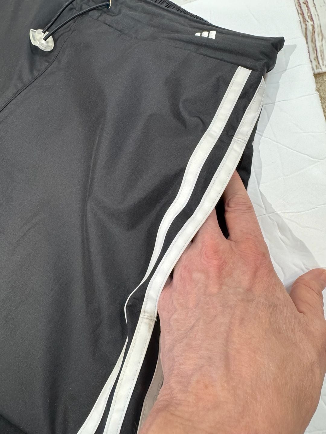 Adidas Vintage Track Pant Black Nylon 3-Stripes Small 9
