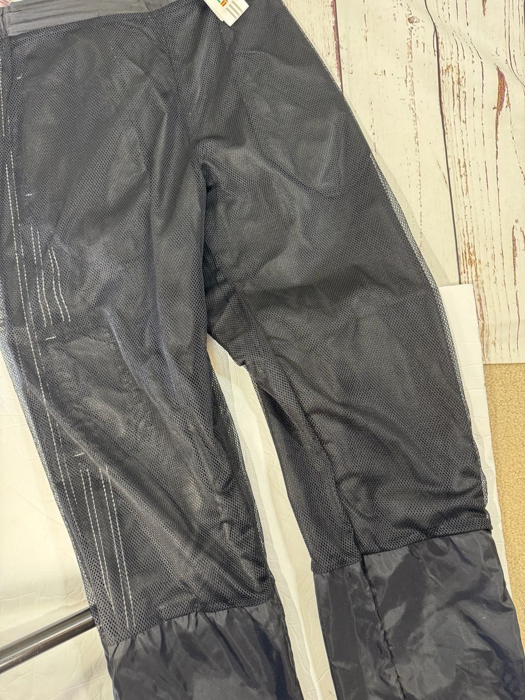 Adidas Vintage Track Pant Black Nylon 3-Stripes Small 12