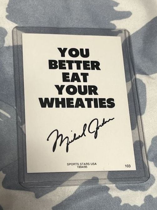 1994-95 Sports Stars USA Michael Jordan Wheaties Chicago White Sox Card 2