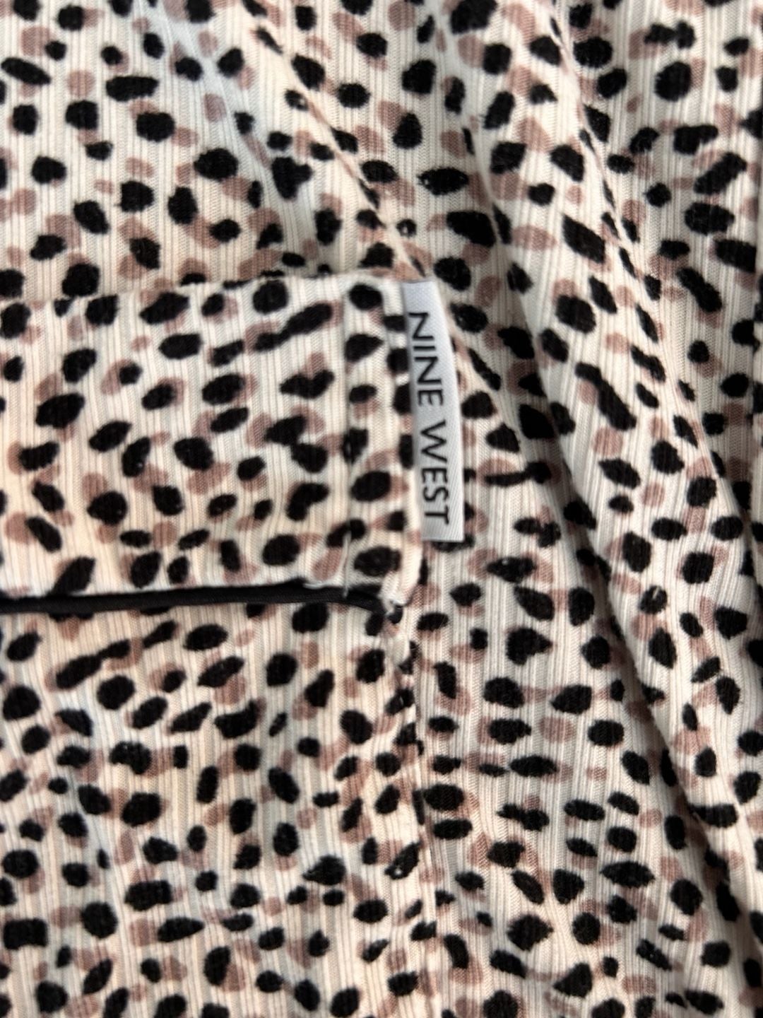 Nine West Leopard Print Pajama Set Size M Animal Print Loungewear 3