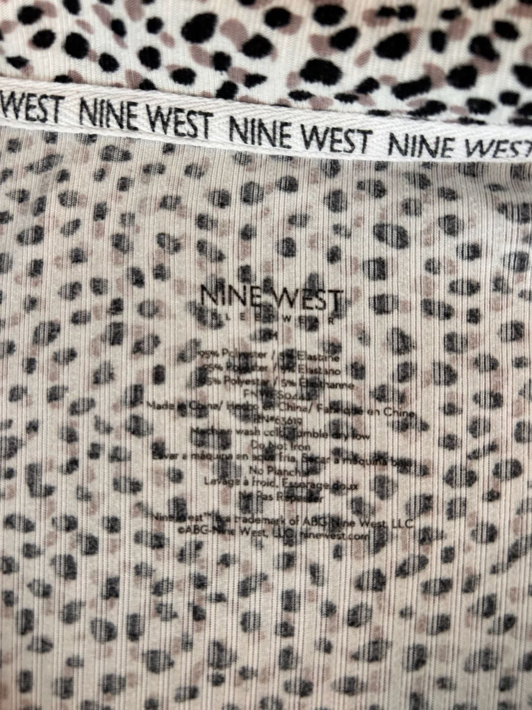 Nine West Leopard Print Pajama Set Size M Animal Print Loungewear 4