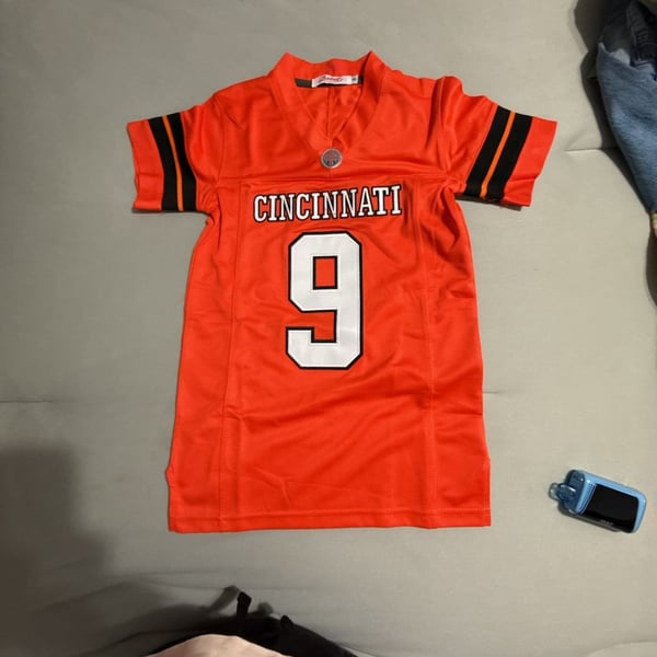 Shxinet Joe Burrow Cincinnati Football Jersey Size S Orange