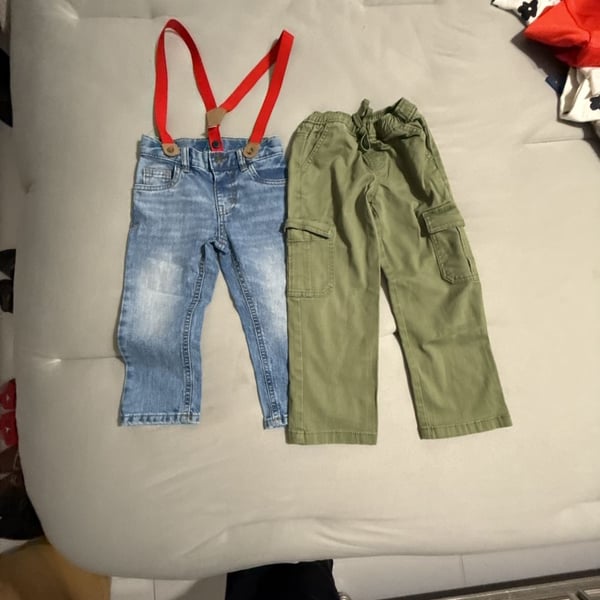 Cat & Jack Toddler Boys Cargo Pants & Jeans with Suspenders Set