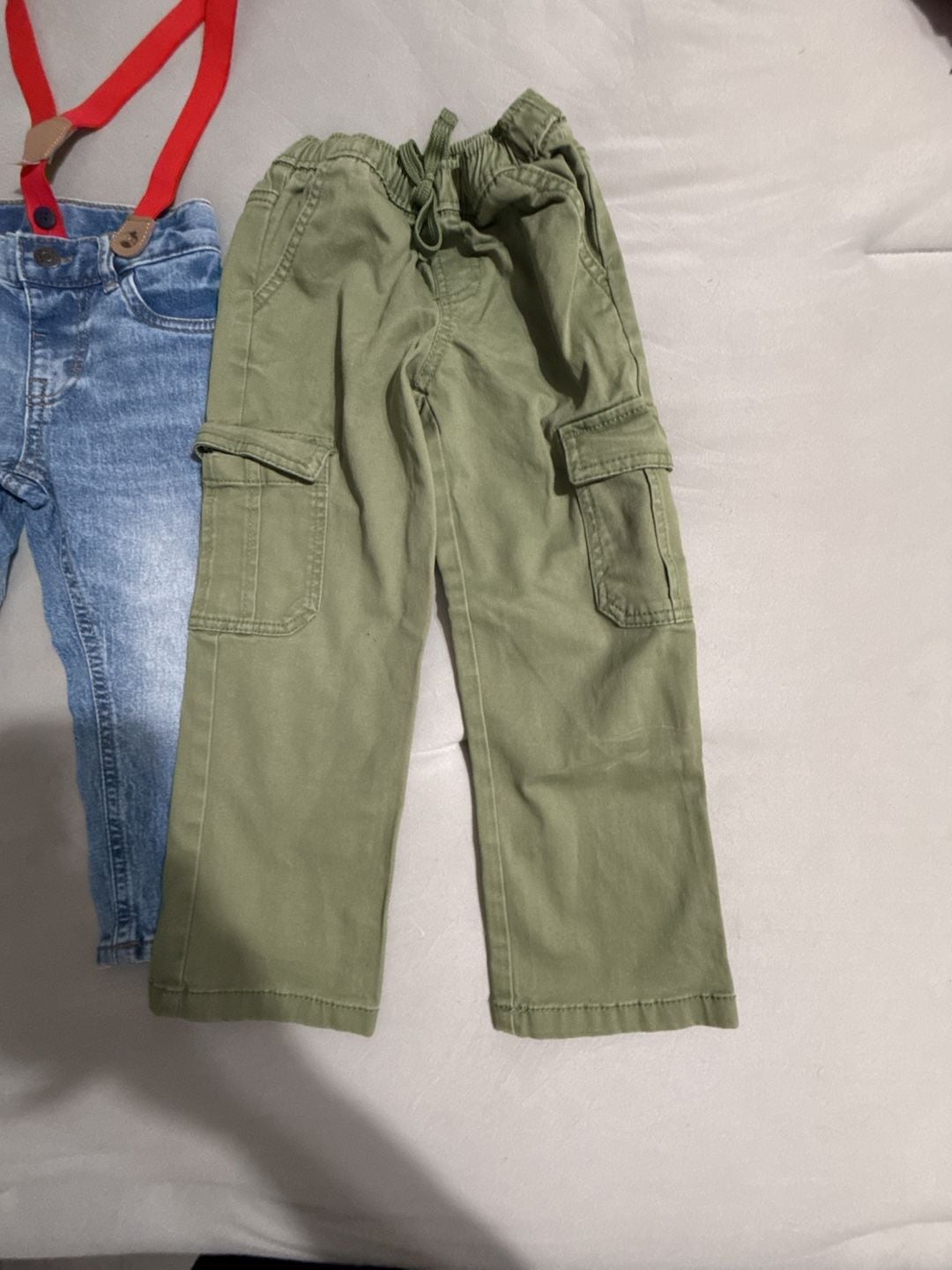 Cat & Jack Toddler Boys Cargo Pants & Jeans with Suspenders Set 2