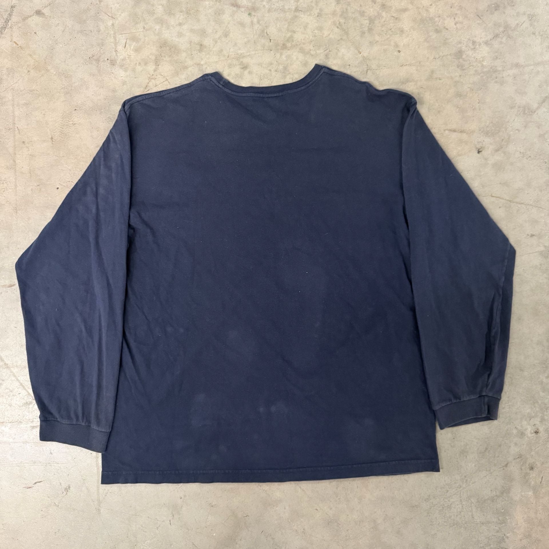 Chaps Ralph Lauren Long Sleeve T-Shirt Size L Navy Blue Logo Flag Graphic 3