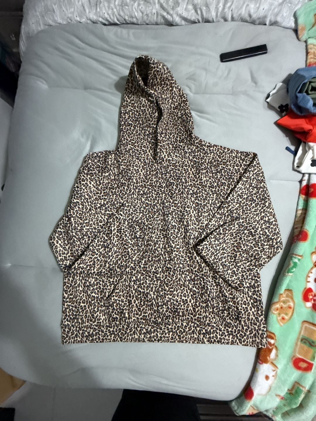 Leopard Print Hoodie Pullover Sweatshirt Brown 2