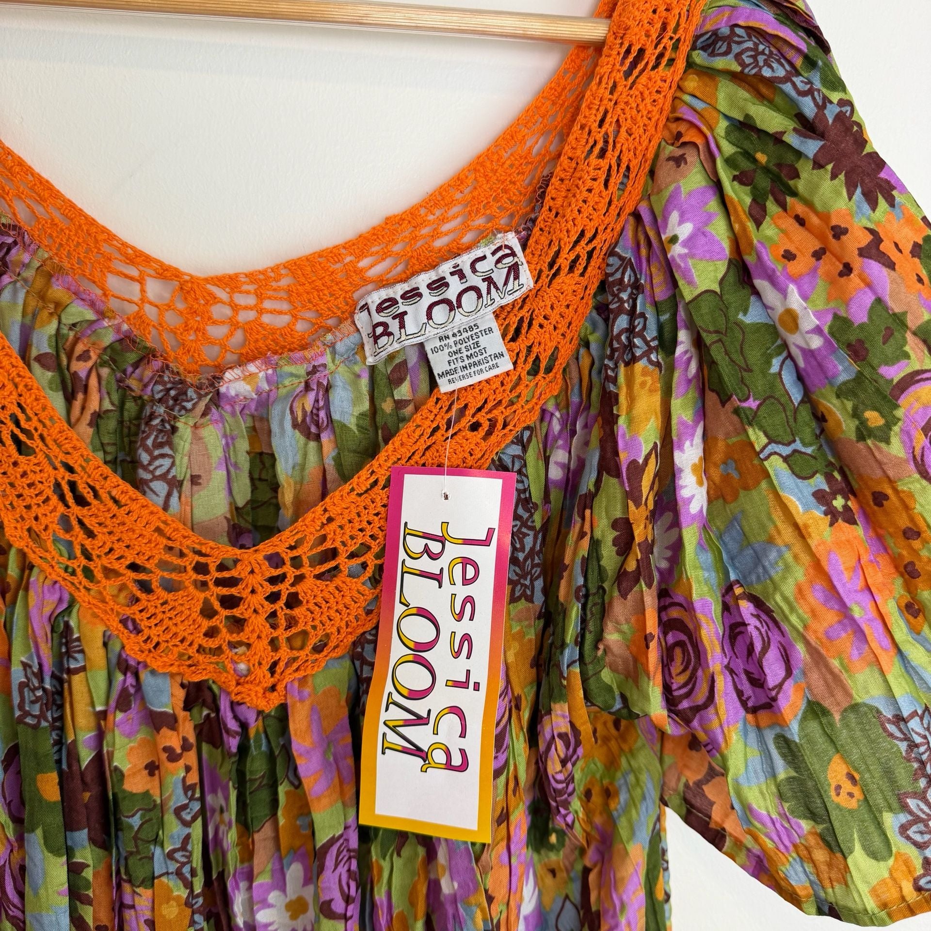 Vintage Groovy Floral Midi Dress 8
