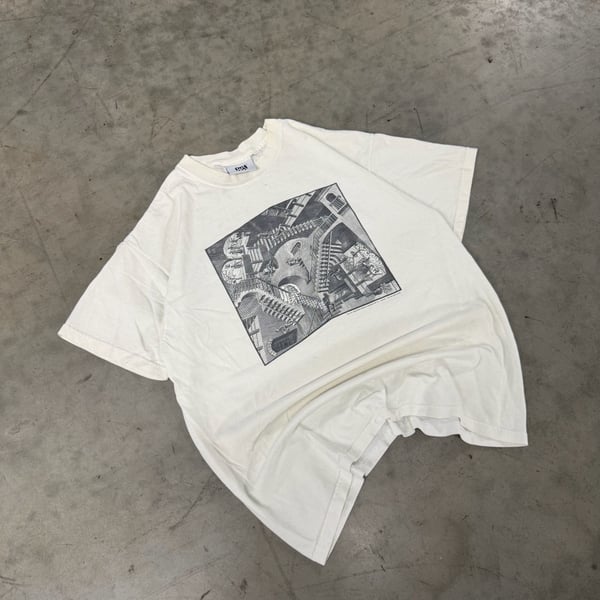 Westside Impressions M.C. Escher Relativity T-Shirt Size Large White