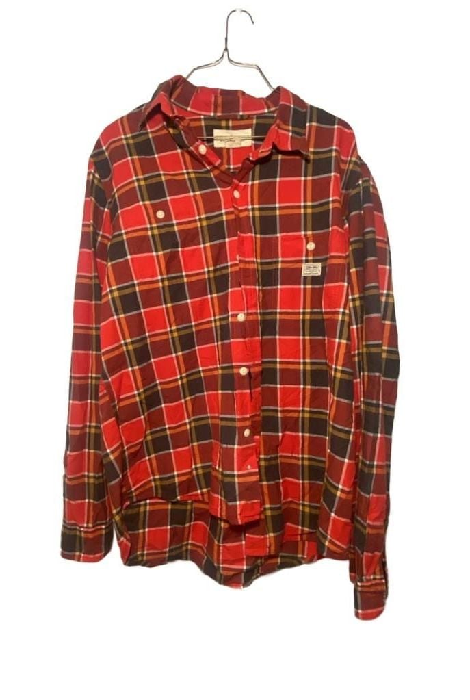 Denim & Supply Ralph Lauren Men's L Red Plaid Long Sleeve Flannel Work Shirt 2
