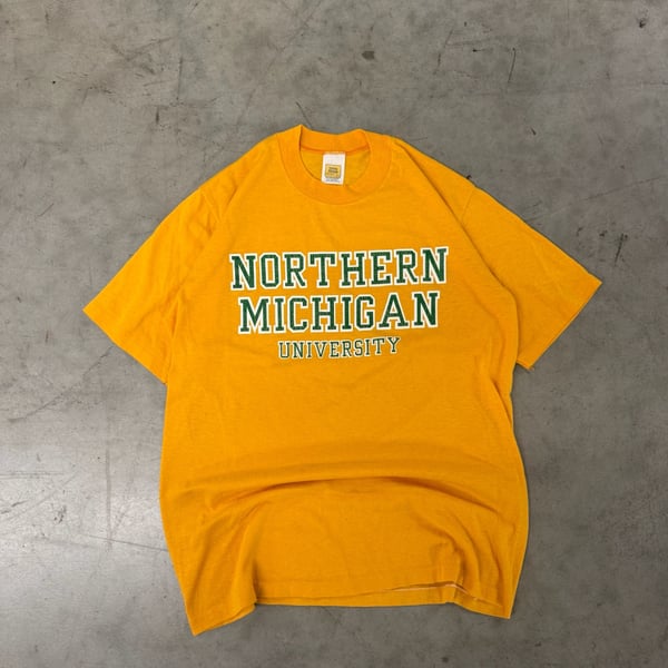 Velva Sheen Northern Michigan University T-Shirt Size L Vintage Yellow