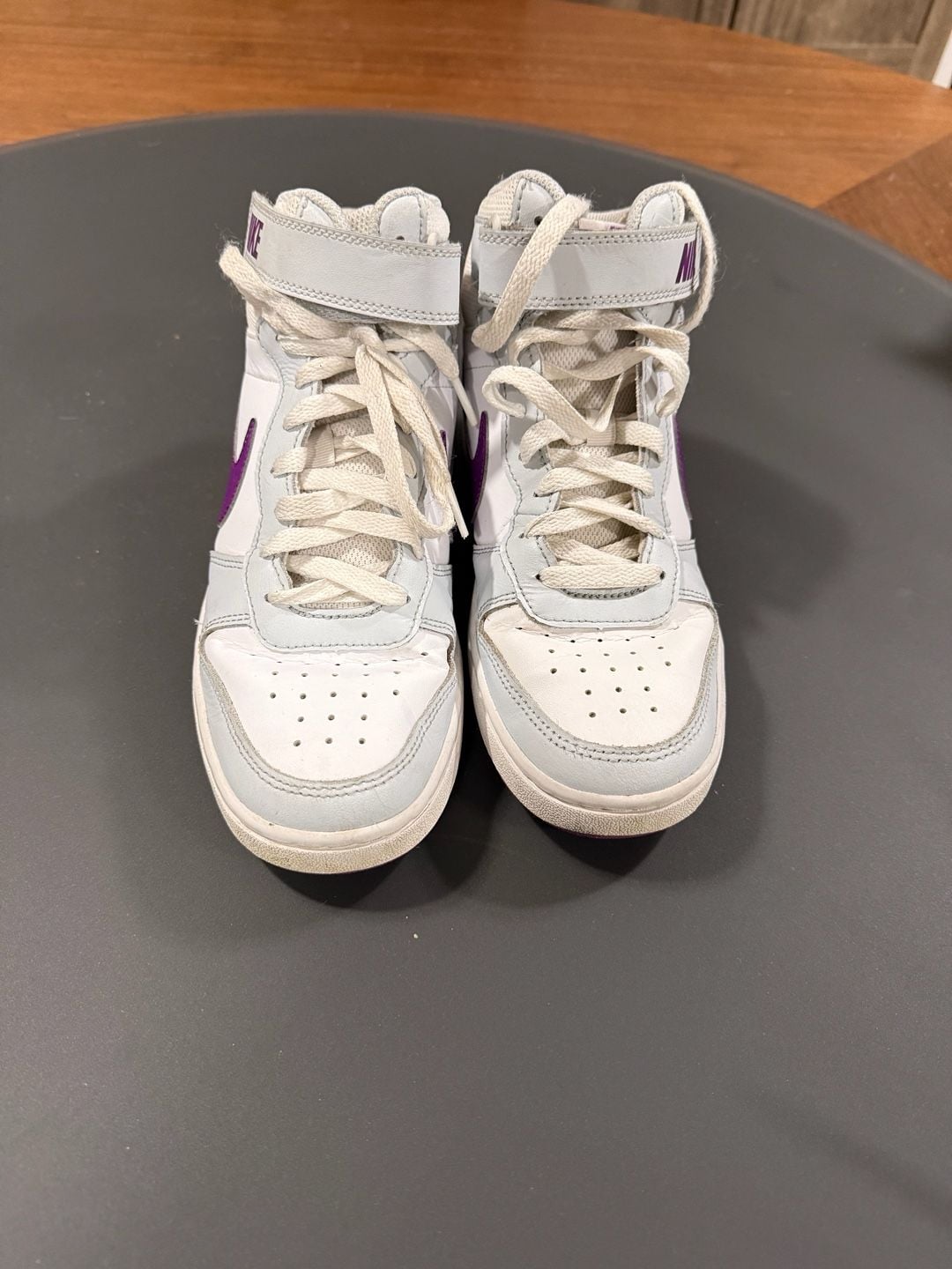 Nike Court Borough Mid 2 Size 6Y Pure Platinum Vivid Purple 3