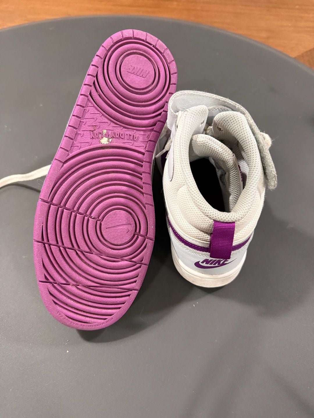 Nike Court Borough Mid 2 Size 6Y Pure Platinum Vivid Purple 5