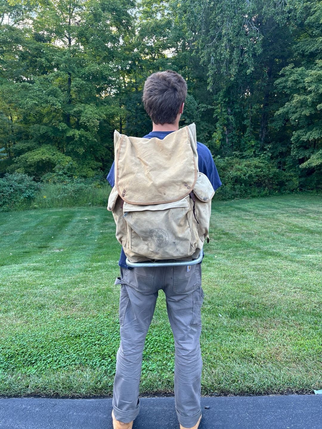 Boy Scouts of America Vintage Framed Canvas Hiking Backpack Rucksack 12