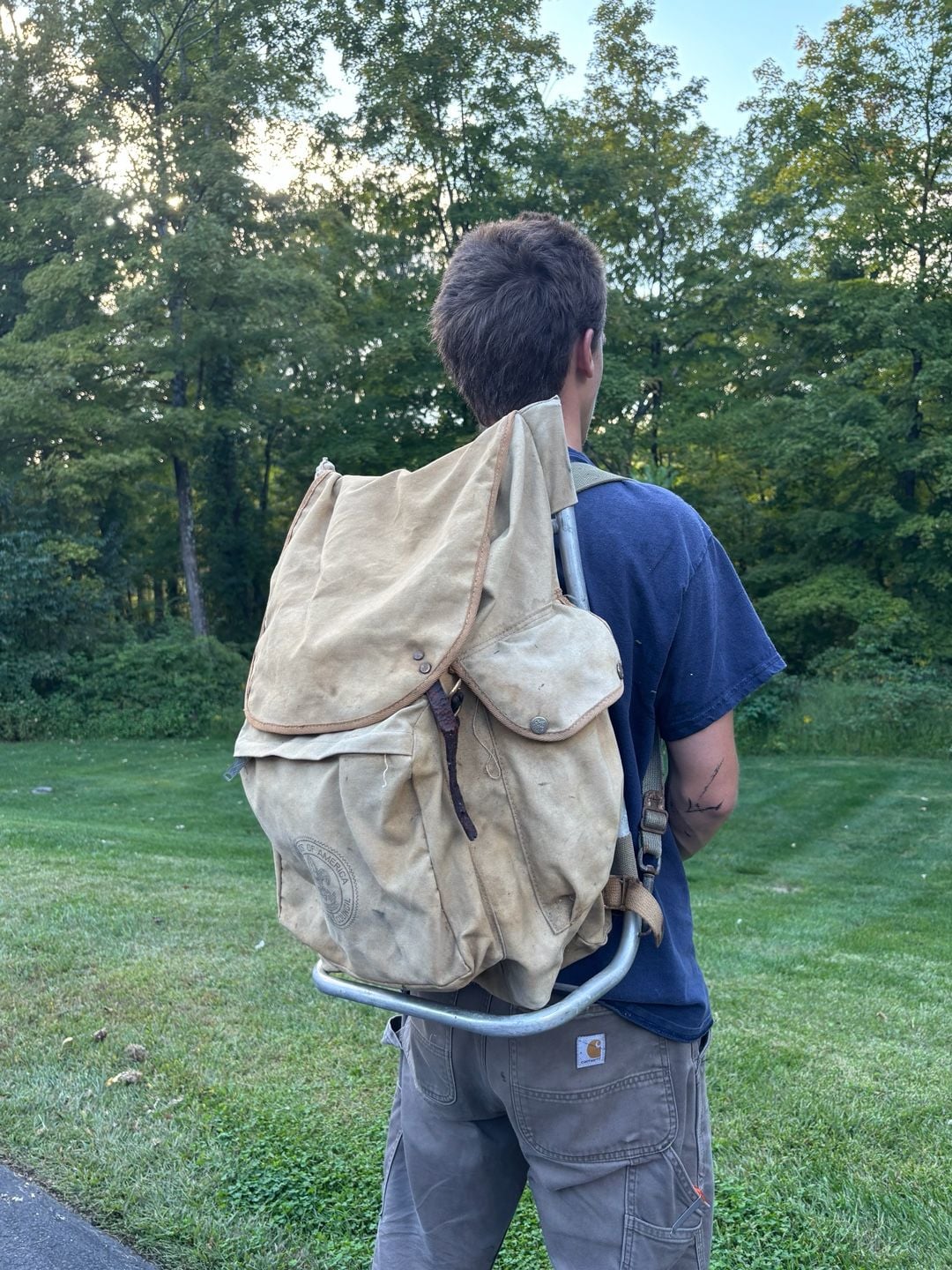 Boy Scouts of America Vintage Framed Canvas Hiking Backpack Rucksack 13