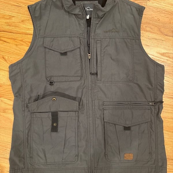 Eddie Bauer Vest Size XL-Tall Gray Travel Utility Fishing