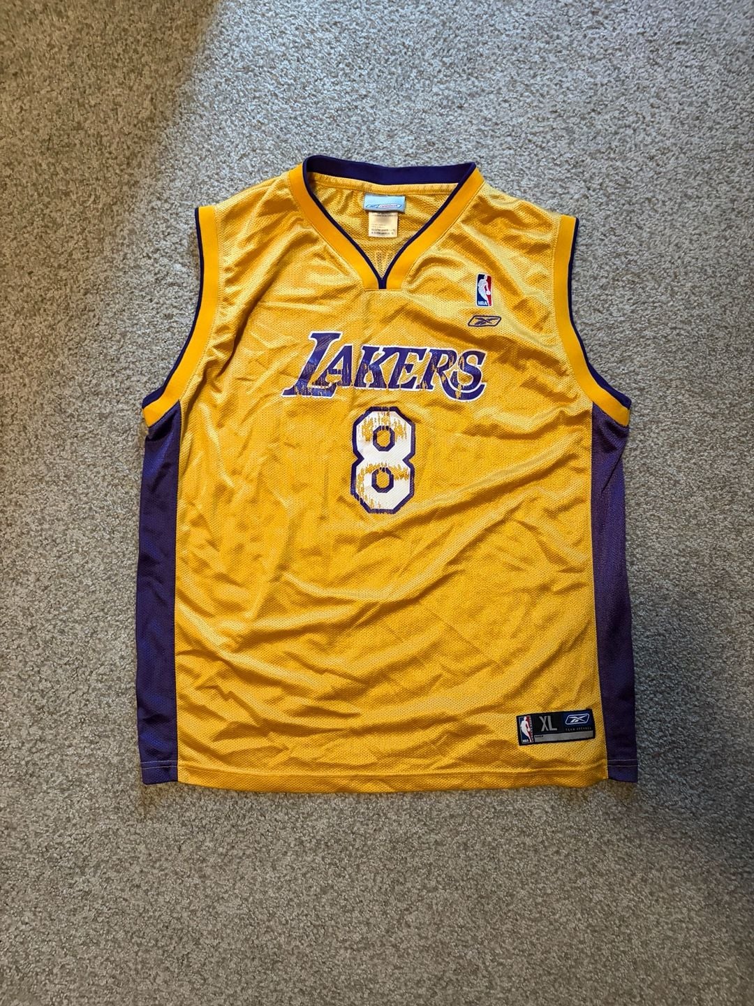 Reebok LA Lakers Kobe Bryant #8 Jersey XL Yellow 2