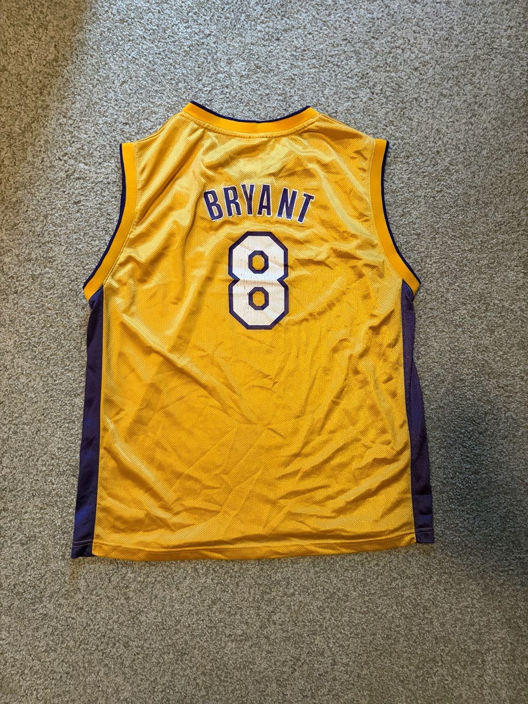 Reebok LA Lakers Kobe Bryant #8 Jersey XL Yellow 4