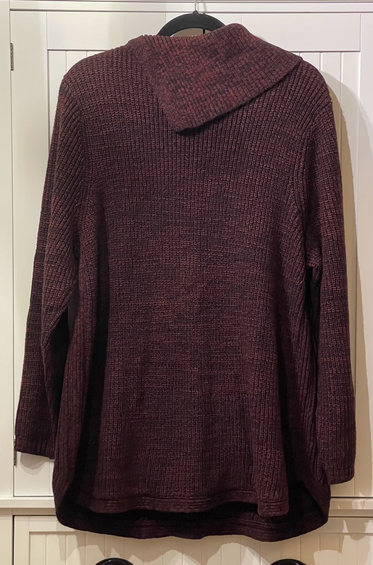 Style & Co Sweater Size 3X Burgundy Marled Envelope Neck Button Trim Tunic 3