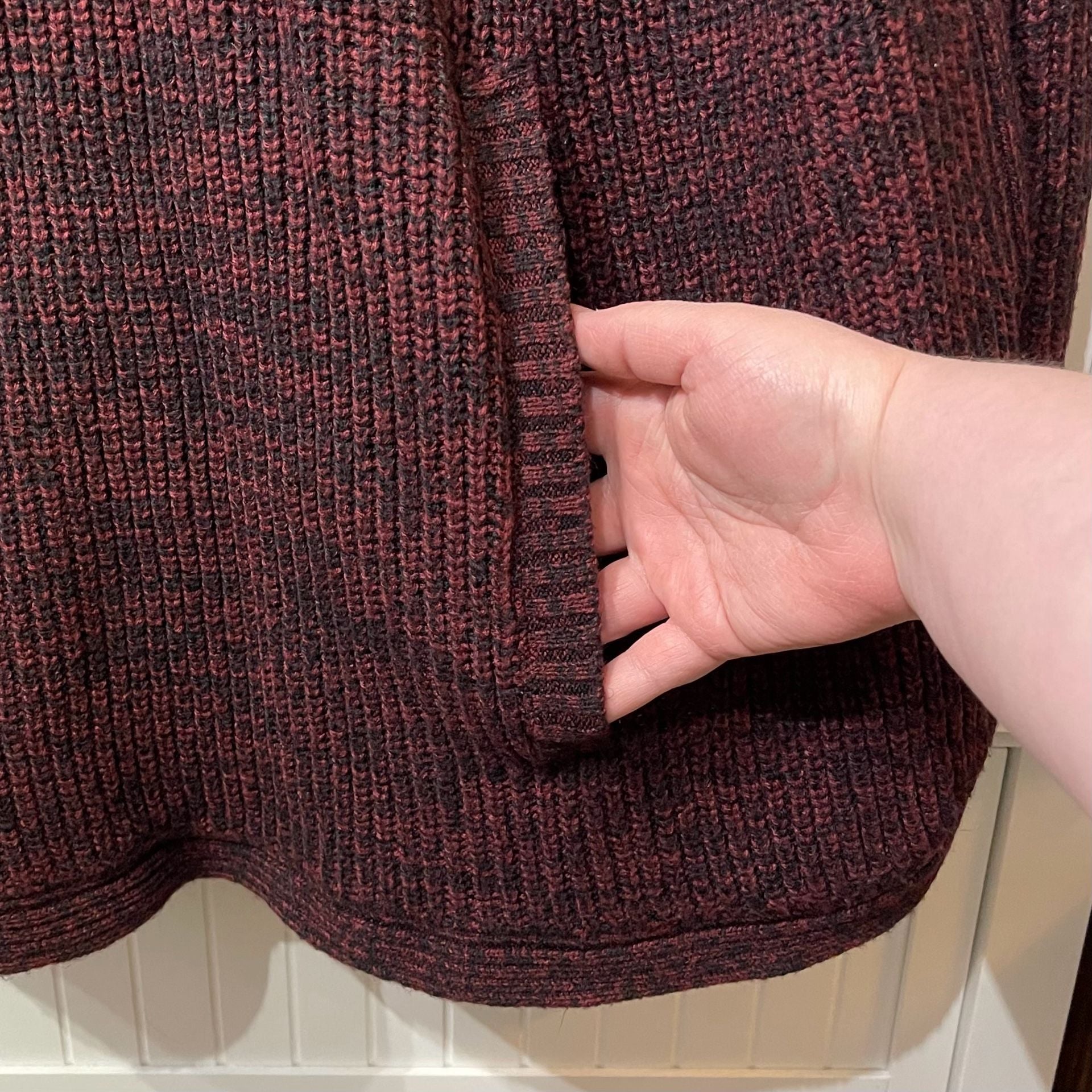 Style & Co Sweater Size 3X Burgundy Marled Envelope Neck Button Trim Tunic 5