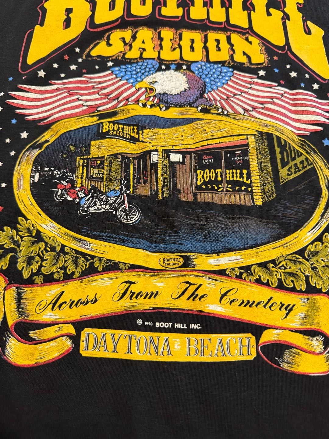 Boot Hill Inc. Boothill Saloon Daytona Beach T-Shirt Size 2XL Black 7