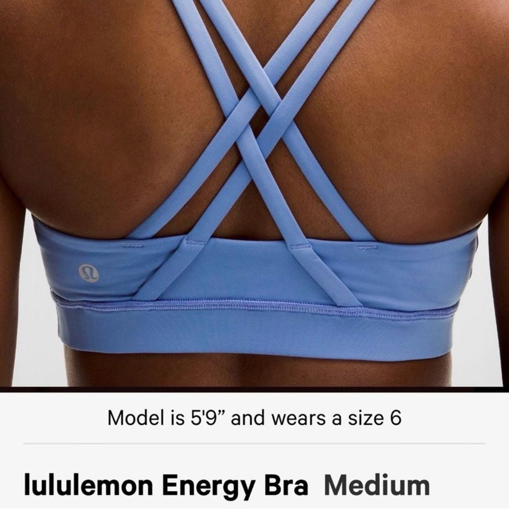 Lululemon Energy Bra Size 6 Blue Strappy Sports Bra 1