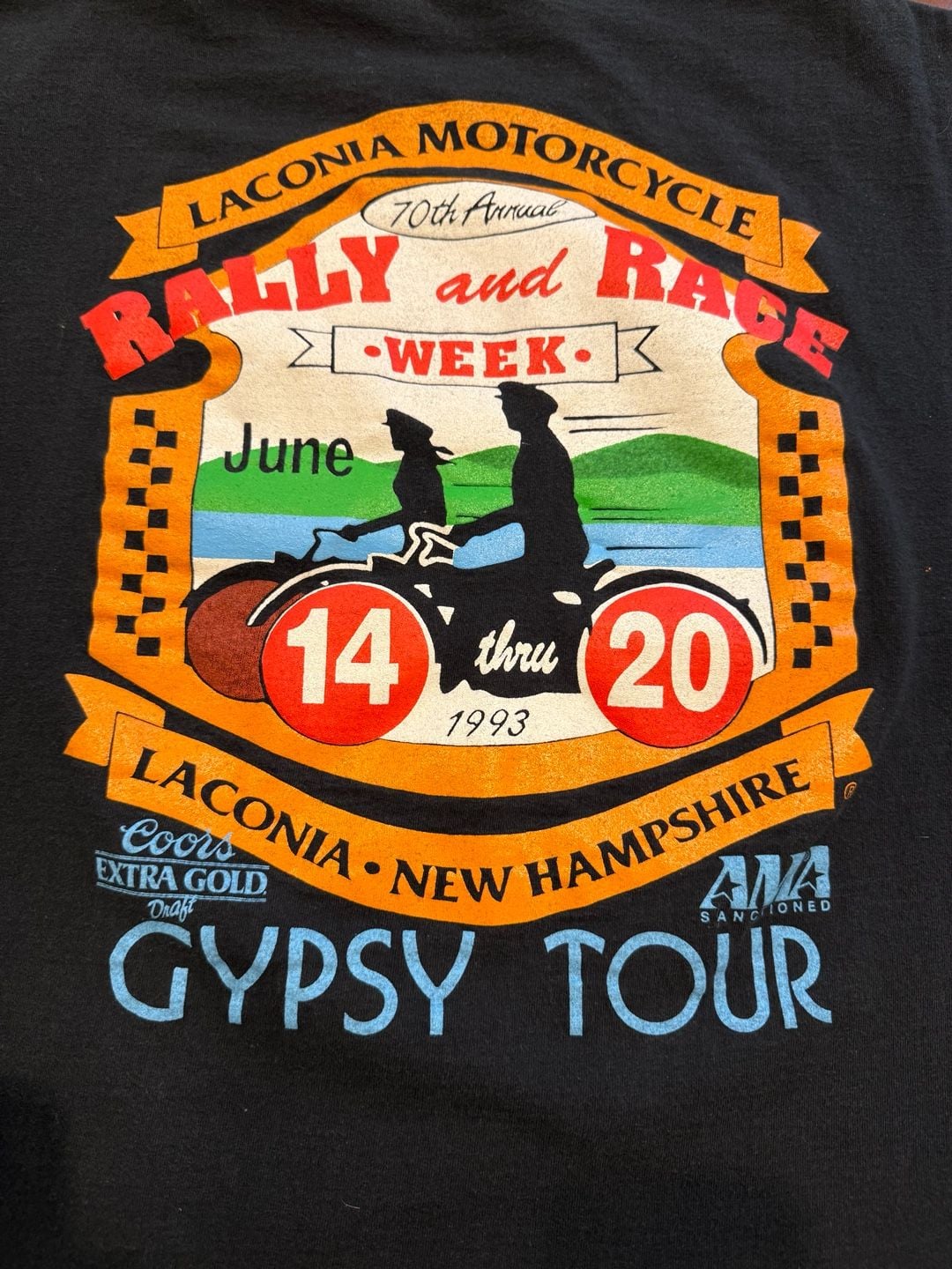 Anvil Motorcycle Week 1993 Weirs Beach Size XXL Black Graphic T-Shirt 7