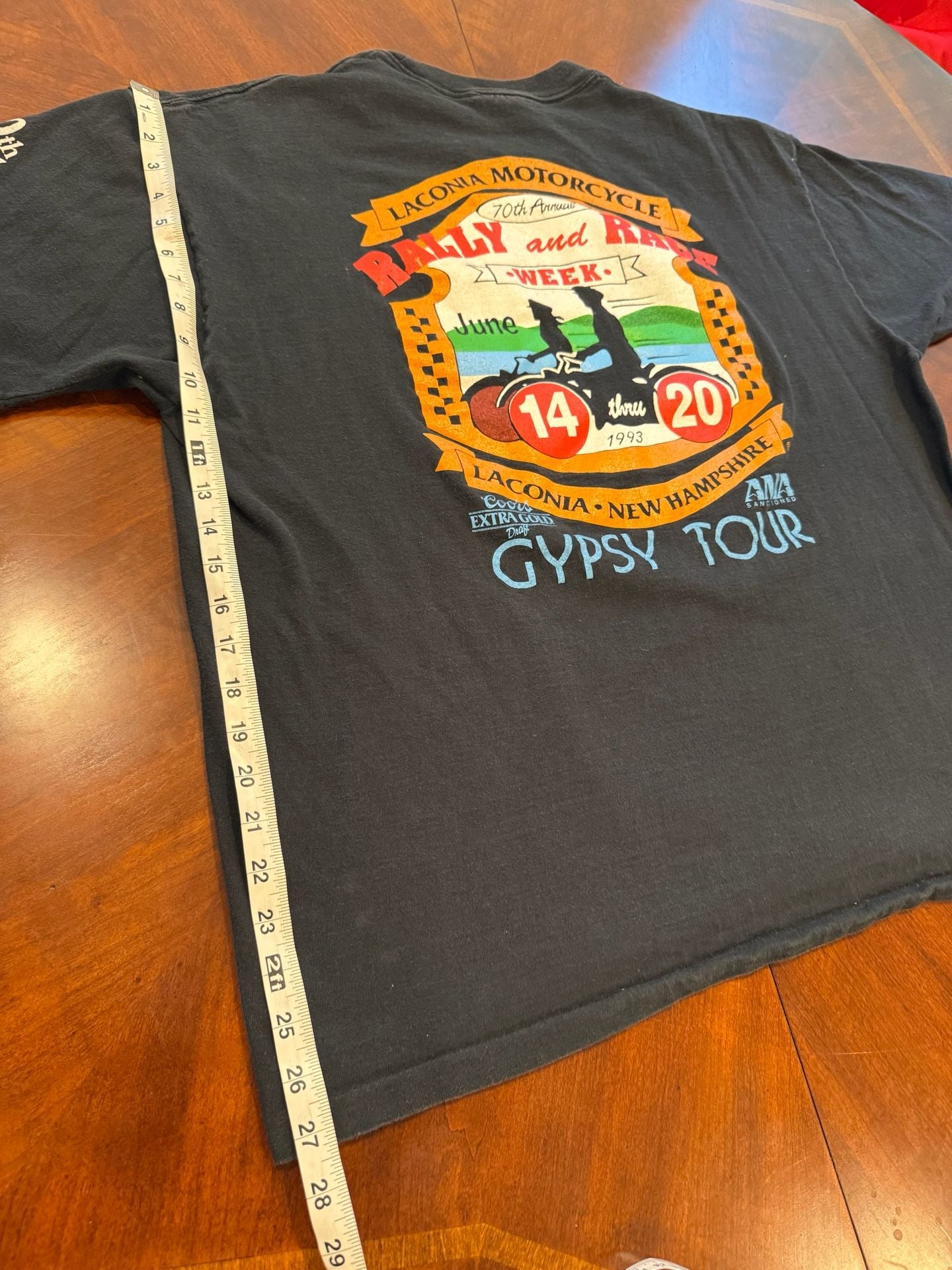Anvil Motorcycle Week 1993 Weirs Beach Size XXL Black Graphic T-Shirt 9