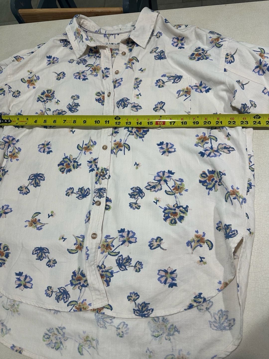 Anthropologie Pilcro Kailey Floral Linen Blend Button Down Shirt M Boho 10